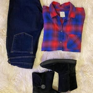 Plaid Button Down- Size Large- American Eagle